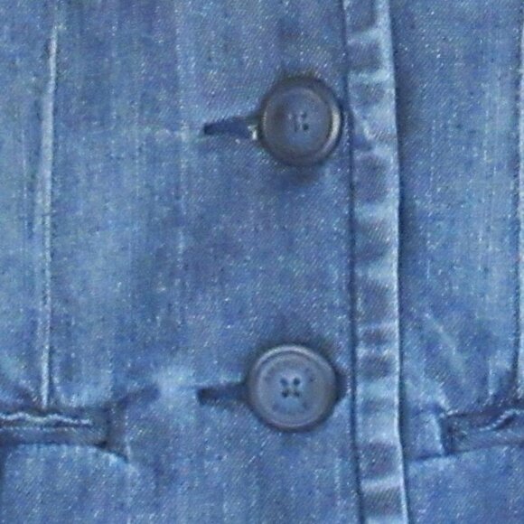 American Eagle Outfitters Women Blazer/Jacket Blue Jean/Denim Buttons Stretch - Picture 9 of 16